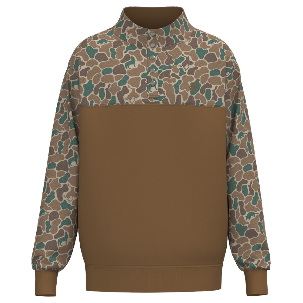 HH2609BRCA Hooey Men's Stevie Brown Pullover with Camo Pattern