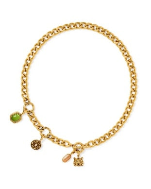 9608805560 Kendra Scott Raina Charm Necklace Vintage Gold Multi Mix