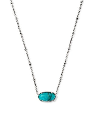 9608805496 Kendra Scott Tiger Striped Elisa Necklace Vintage Silver Blue Marble