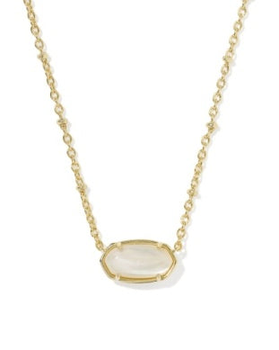 9608805492 Kendra Scott Tiger Striped Elisa Necklace Gold Natural Mother of Pearl