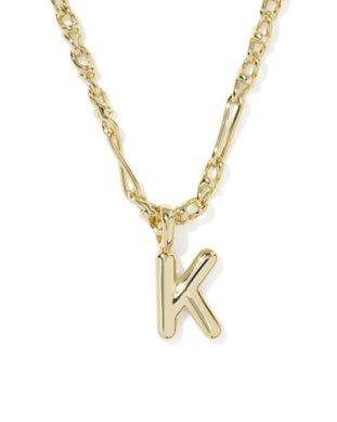9608805605 Kendra Scott Bubble Letter K Pendent Necklace Gold