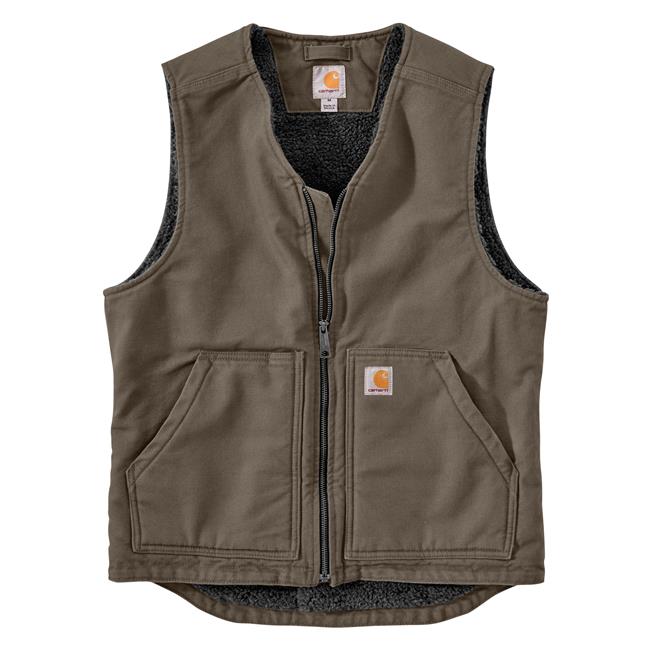 104394 DWD Carhartt Relaxed Fit Washed Duck Sherpa-Lined Vest