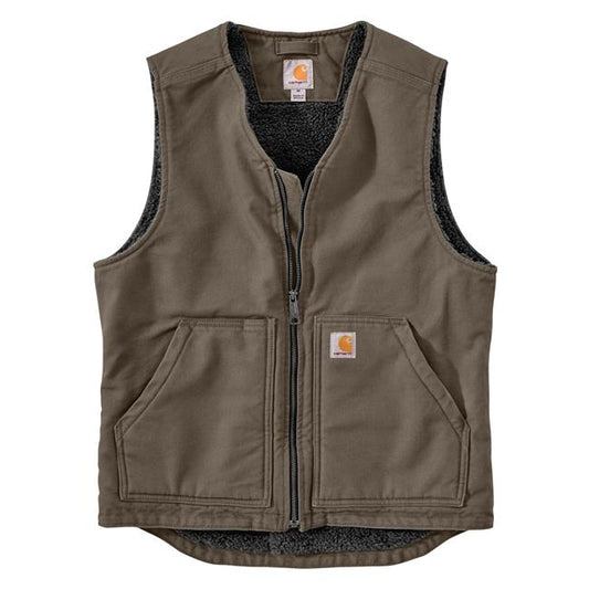 104394 DWD Carhartt Relaxed Fit Washed Duck Sherpa-Lined Vest
