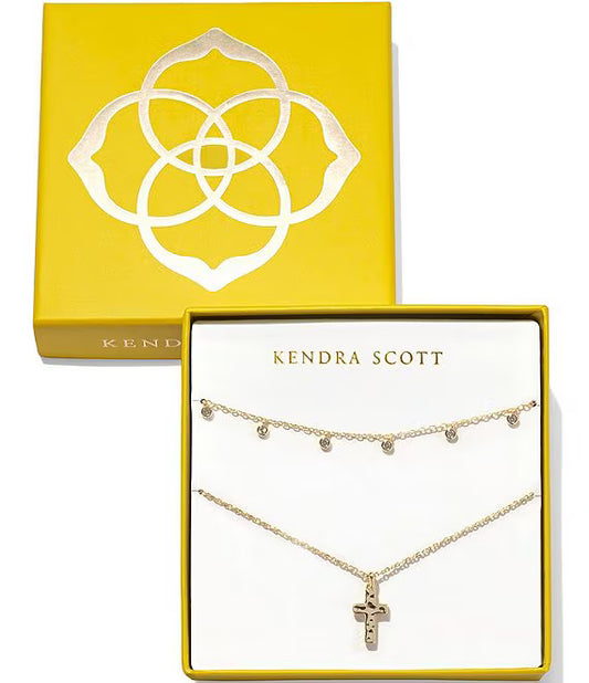 9608872641 Kendra Scott Amelia Cross Necklace Gift Set Gold