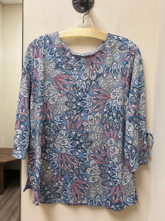 42G6 N Touch 3/4 Sleeve Print Tie Sleeve Top