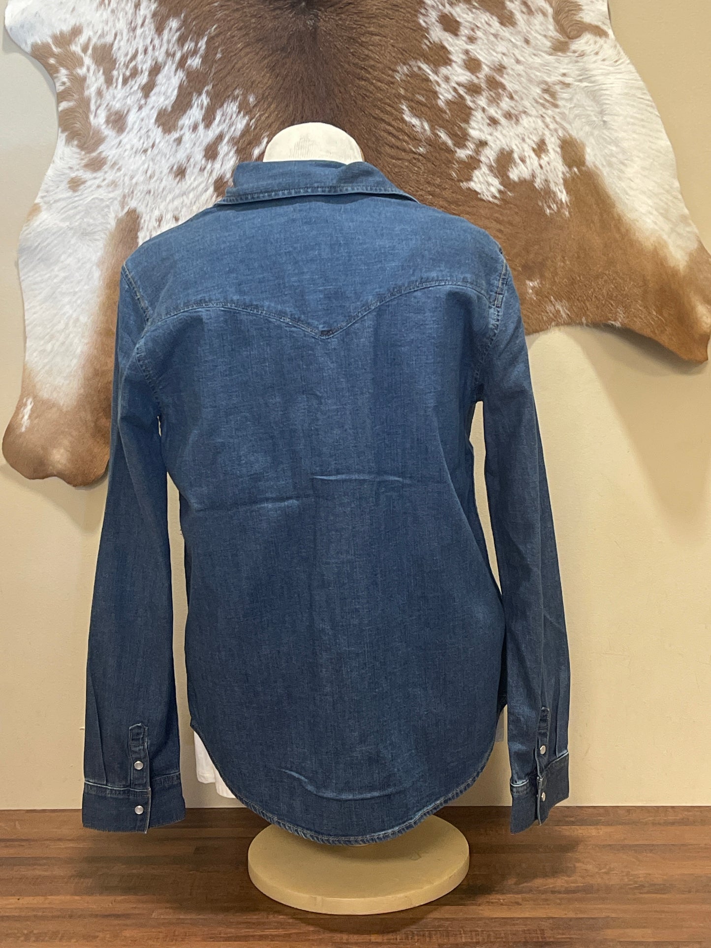 LS4310SDF398 Silver Jean Co Denim Snap Up Shirt