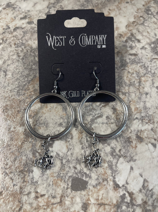 WC-E24WG West & Co 18K White Gold Plated Hoop Earring
