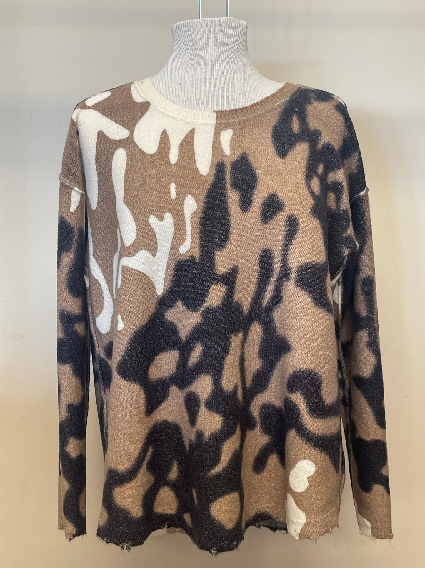 C2735R Charlie B Reversible Printed Crew Neck Sweater