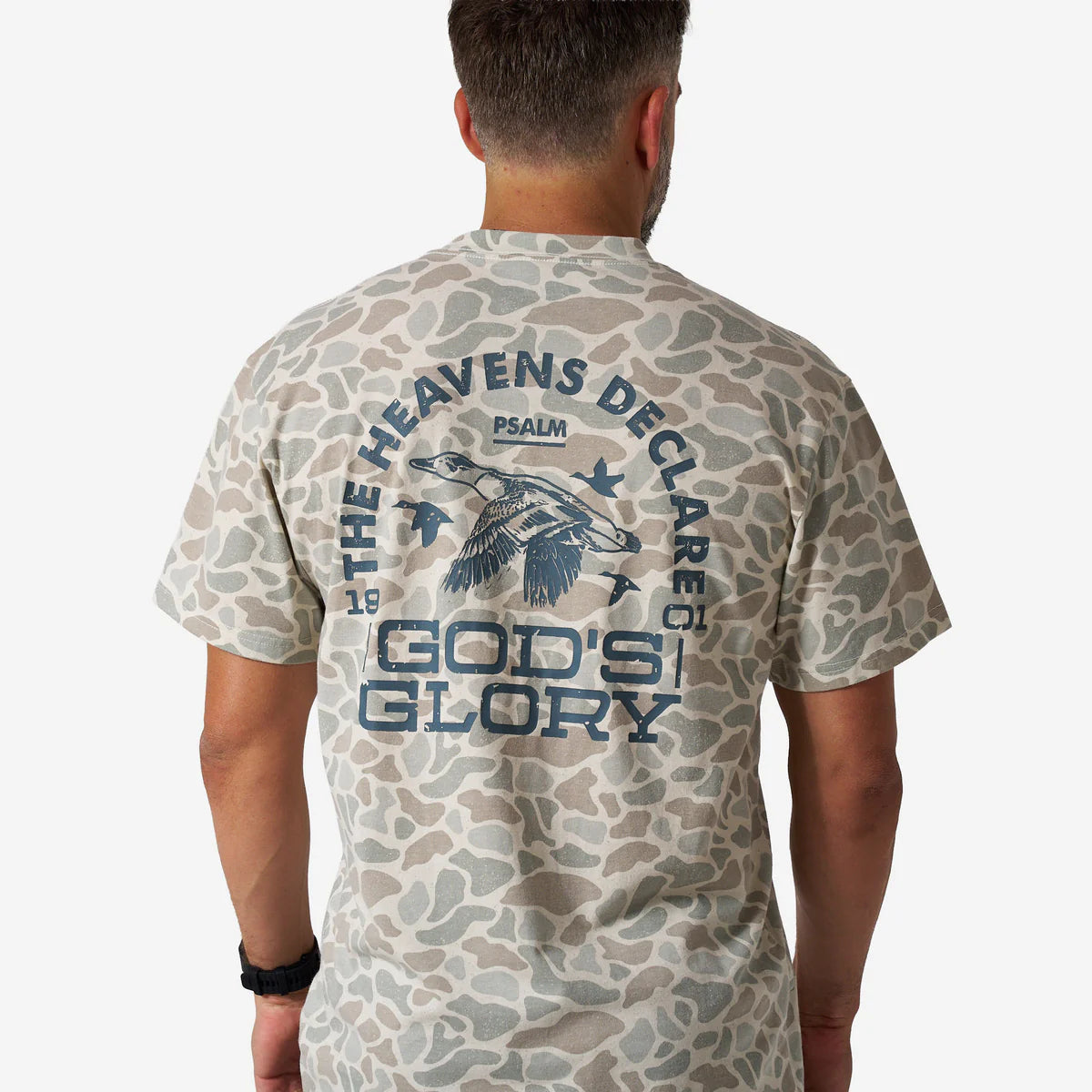 VWT-GODG-CDC Burlebo Vintage Washed Tee - God's Glory - Classic Deer Camo