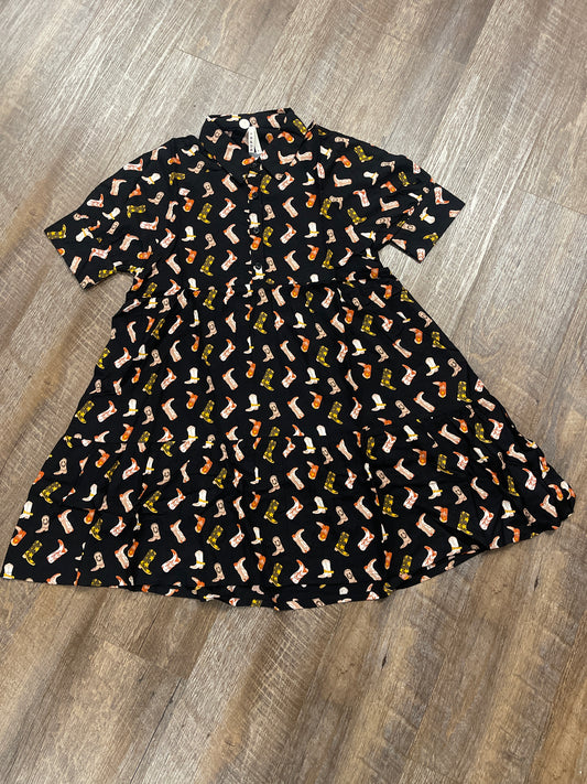 03-057-0590-1200 Roper Boot Print Babydoll Dress