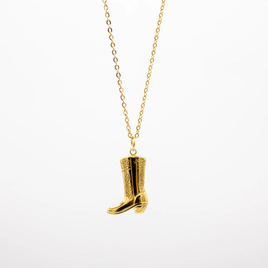 0102 Gracefully Cowgirl Boot Necklace