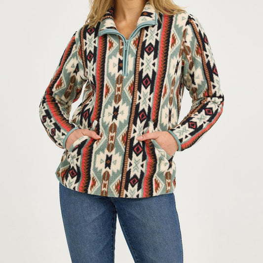 112367332 Wrangler Retro Punchy Sherpa Zip Pullover