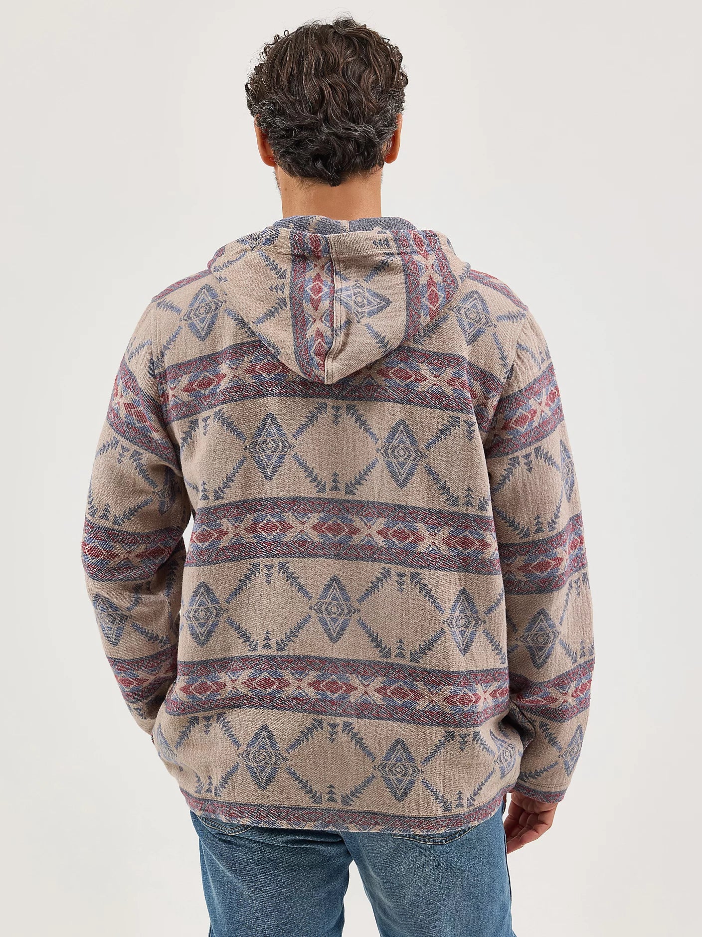 112368214 - Wrangler 1/4 Zip Hooded Popover - Desert Taupe