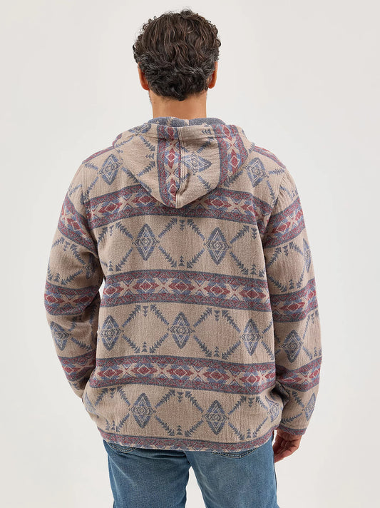 112368214 - Wrangler 1/4 Zip Hooded Popover - Desert Taupe