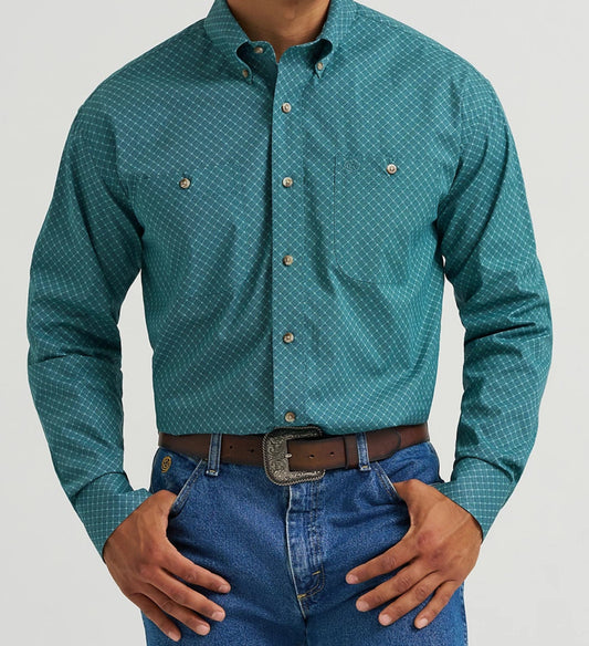 112368233 Wrangler George Strait Collection Two Pocket Long Sleeve Shirt