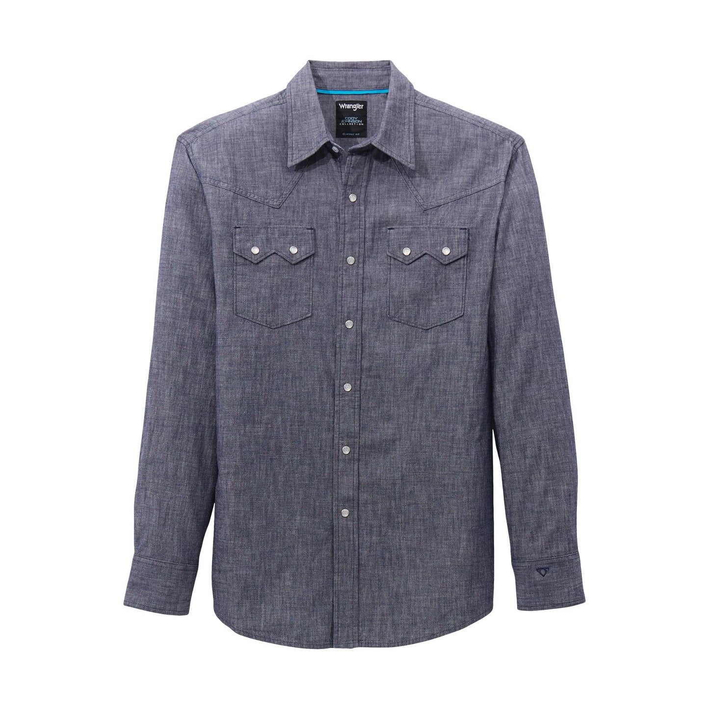 112369519 Wrangler X Cody Johnson Long Sleeve Shirt - Classic Fit - Snaps - Navy
