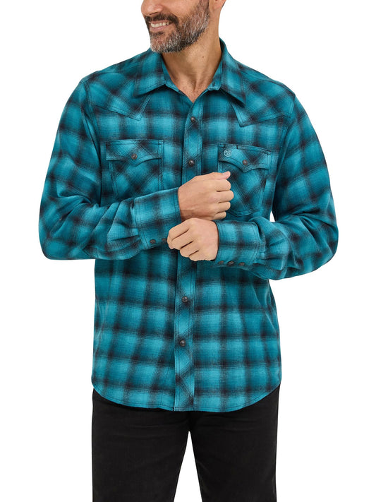 112370176 Wrangler Retro Long Sleeve Flannel Shirt, Modern Fit