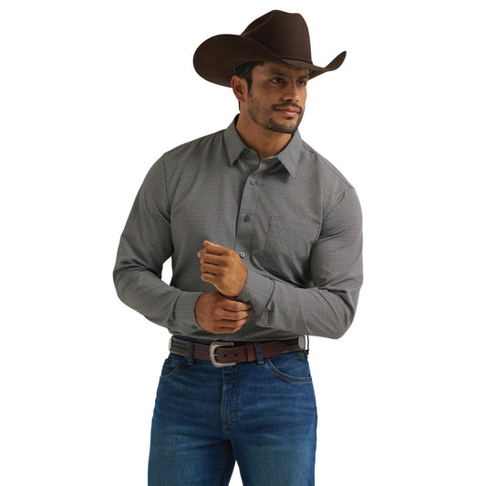 112381617 Wrangler® X Cody Johnson Long Sleeve Performance Shirt - Classic Fit - Buttons - Black Multi
