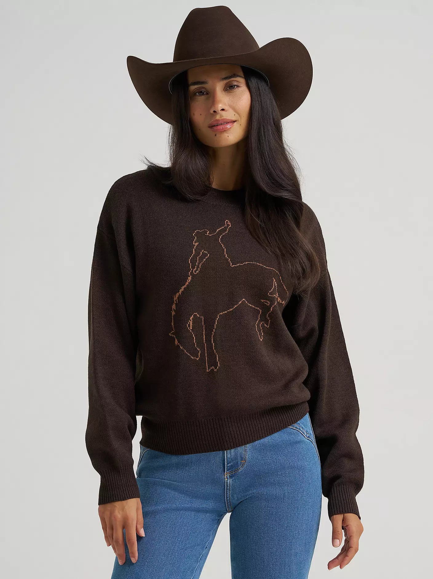 112383026 Women's Wrangler Retro Punchy Canyon Sweater - Brown