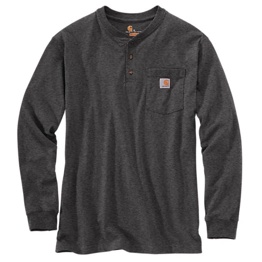 K128 CRH Carhartt Long Sleeve Pocket Henley T-Shirt