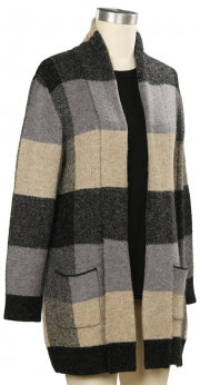 1369 N Touch Plaid Sweater Cardigan