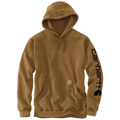 K288 BRN Carhartt Logo Sleeve Hoodie