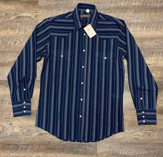 1-01-044-436 Roper Navy Stripe Shirt