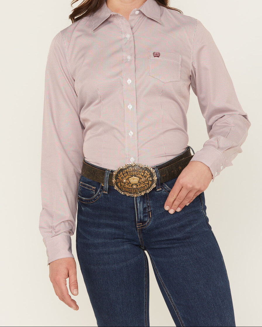 MSW9164263 Women's Cinch Long Sleeve Pink Multi Strip