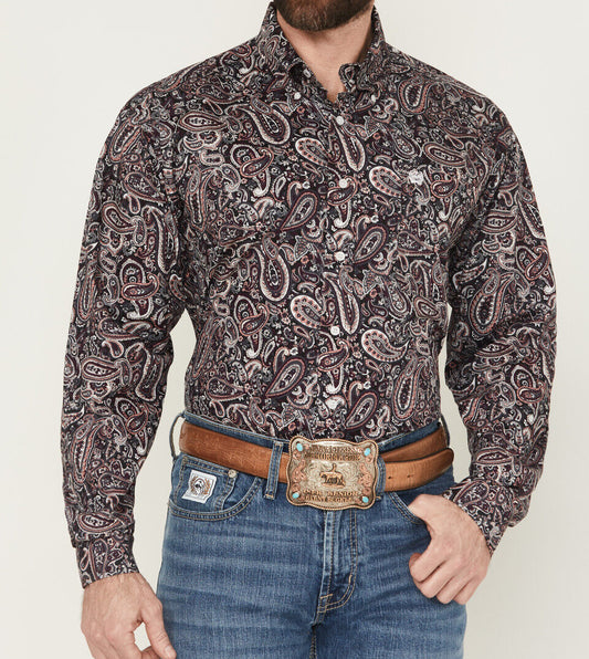 MTW1106001 Cinch Paisley Print Button Up Shirt