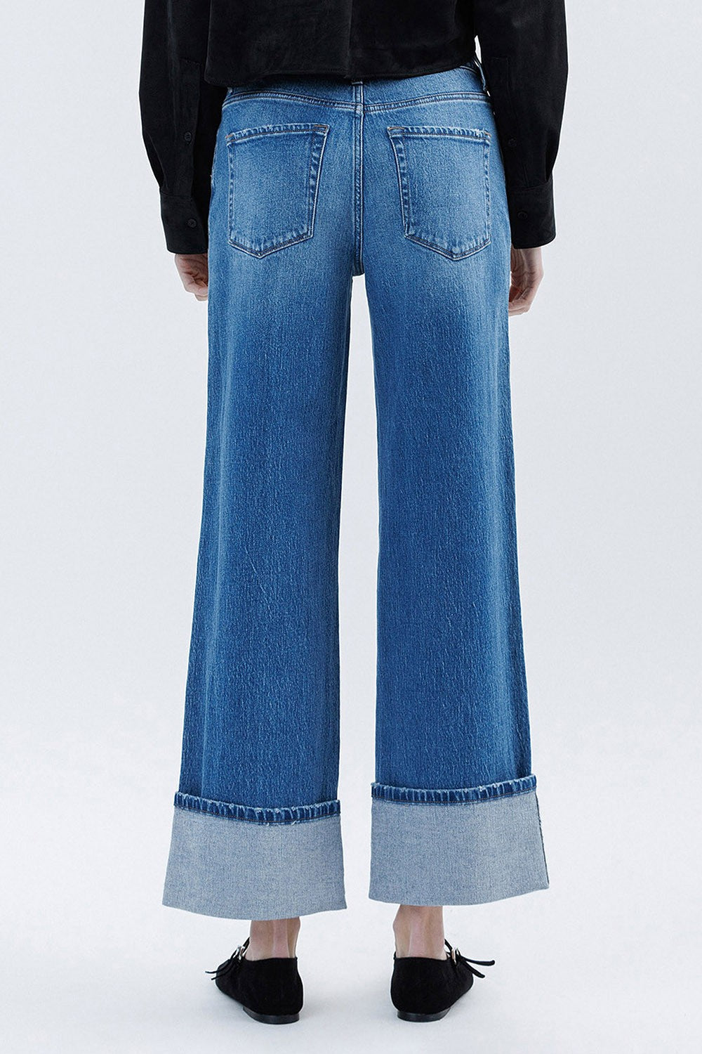 T6515D Vervet Super High Rise Cuffed Baggy Wide Jeans