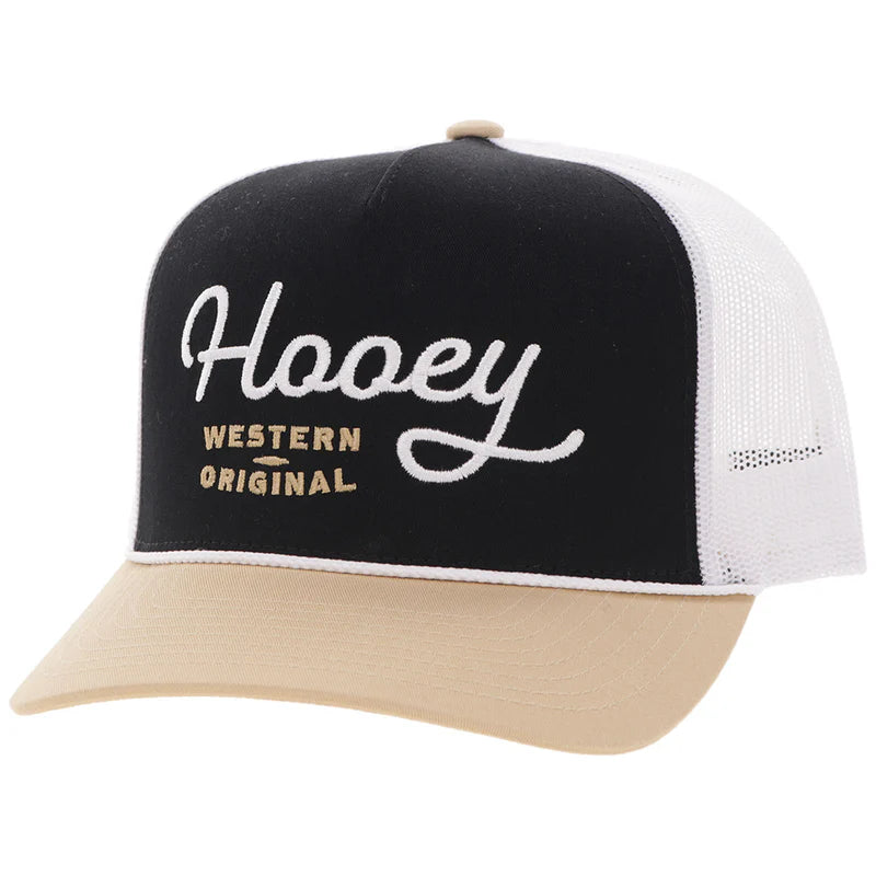2660T-BKWH OG Black & White 5 Panel Trucker with White Stitching