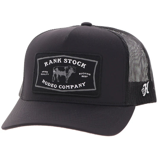 2661T-BK-Y Hooey Rank Stock Black 5 Panel Trucker with Patch - Youth