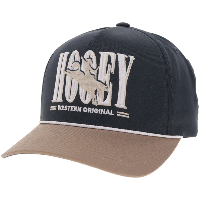 2669T-NVTN Hooey Wild Ride Navy 5 Panel Trucker with White/Tan Embroidery