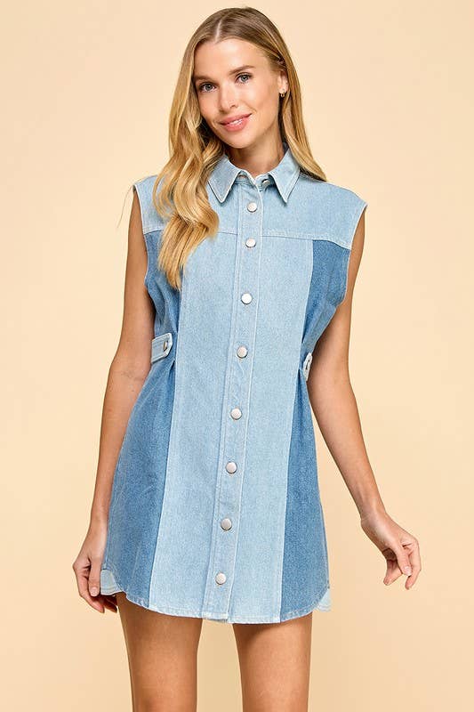 Two Tone Denim Dress