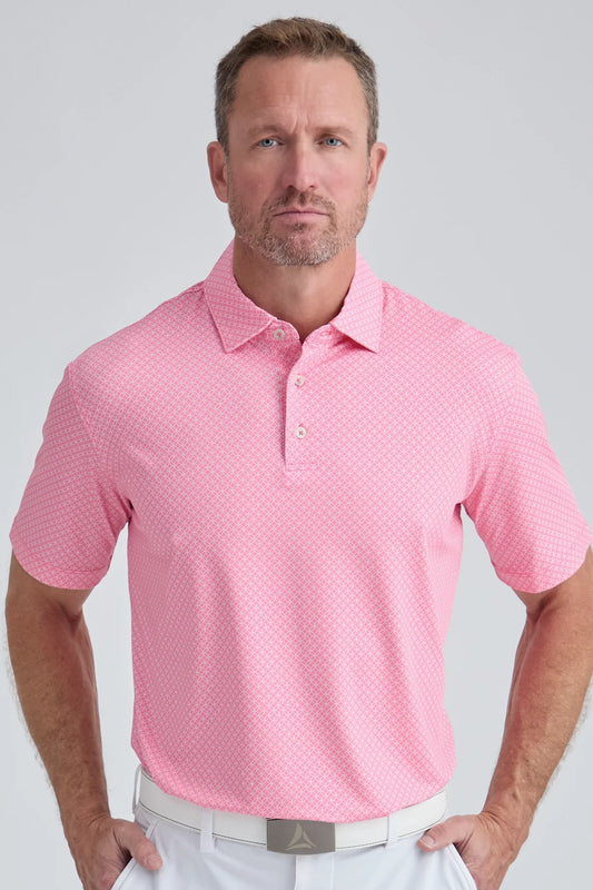 3358 Water Pink Bermuda Sands Wick Away Men's Polo