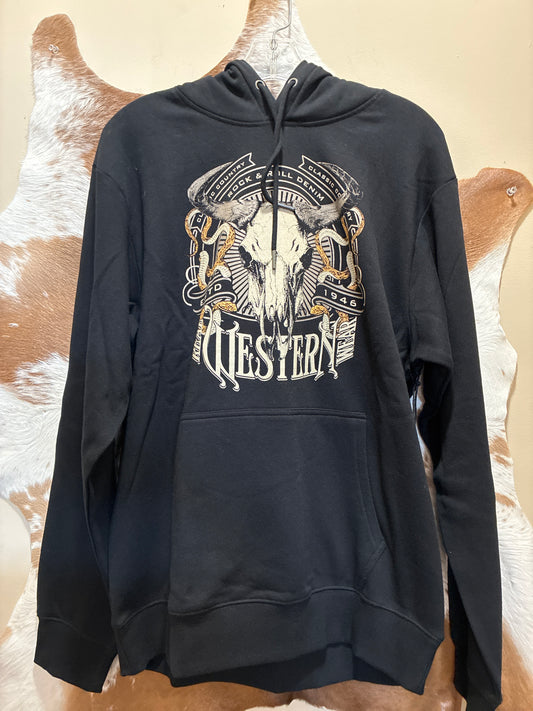 BU94T09858 Rock&Roll Skull Graphic Hoodie