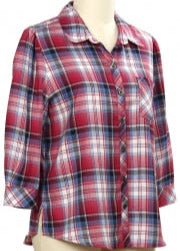 3527 Southern Lady Plaid Shirt