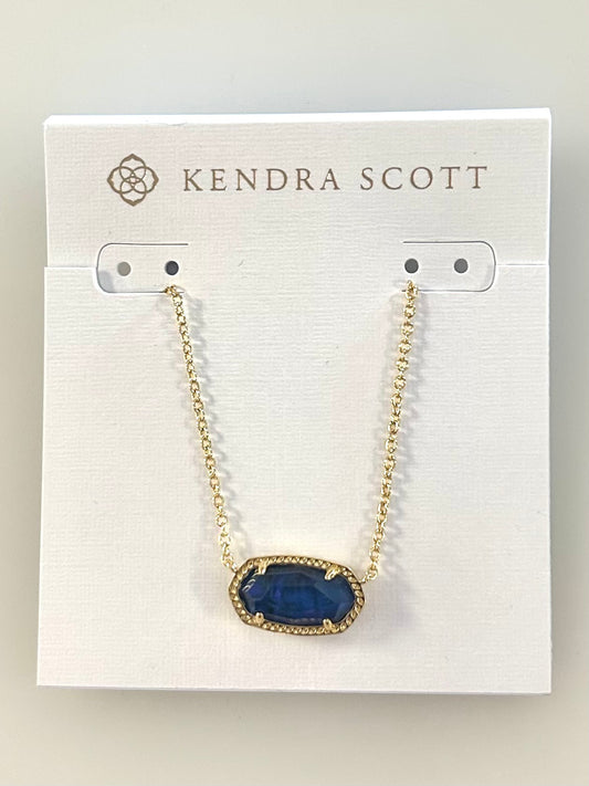 9608800089 Elisa Gold Navy Abalone Necklace Kendra Scott