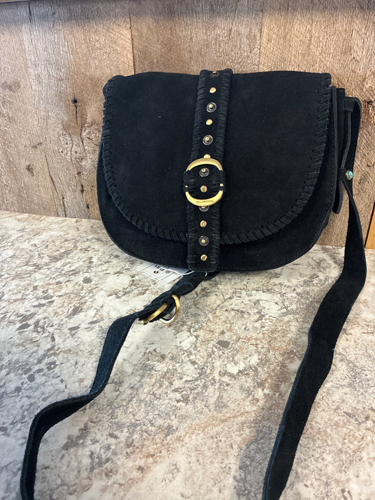 S-14556 Myra Yellowstone Iron Frontier Suede Leather Bag in Jet