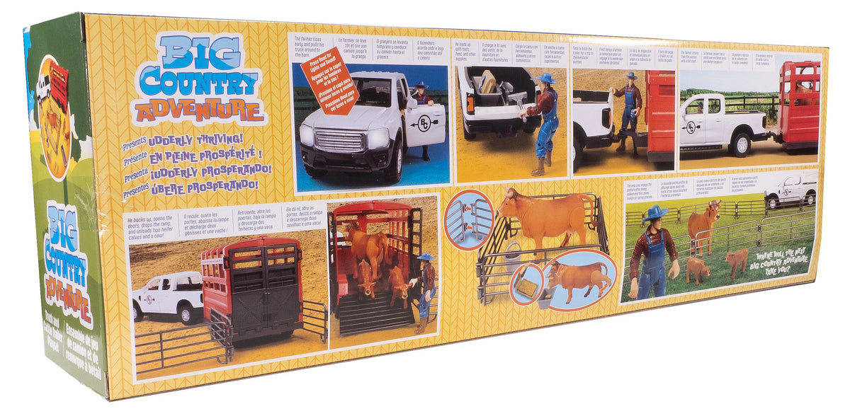 517 Big Country Adventures 18-Piece Truck & Cattle Trailer Playset