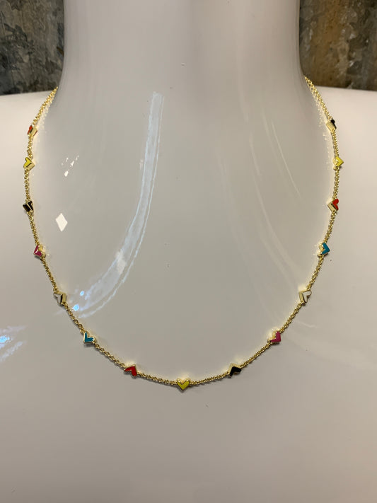 9608800165 Kendra Scott Haven Heart Gold Strand Necklace in Multi Mix
