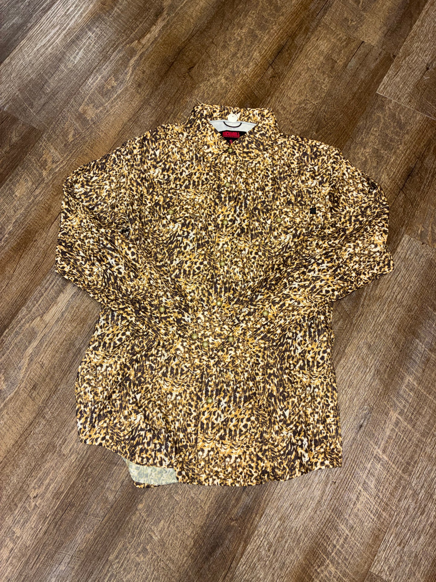 BWN2S09769 Women's Rock & Roll Cowgirl Tek Western Shirt Cheetah Print