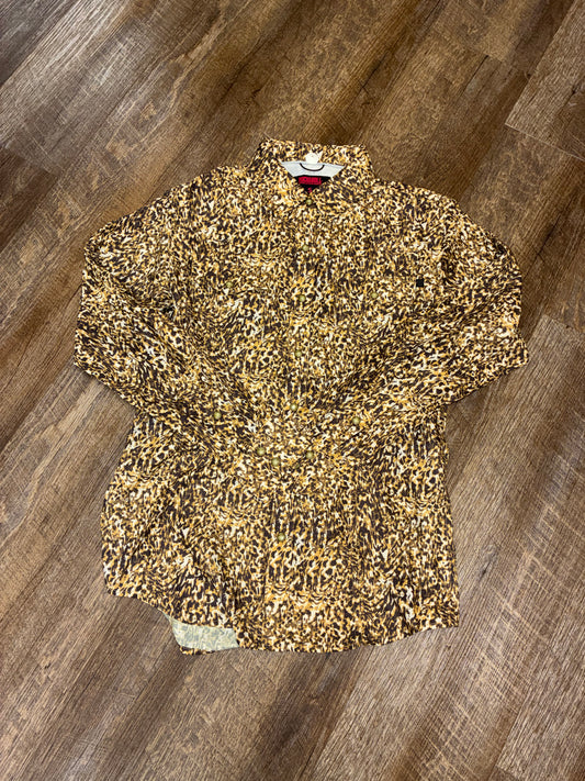 BWN2S09769 Women's Rock & Roll Cowgirl Tek Western Shirt Cheetah Print