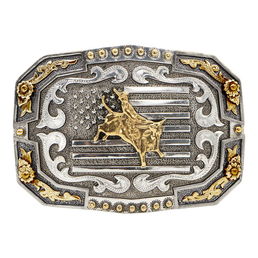 749 AndWest Team Roper Flag Buckle