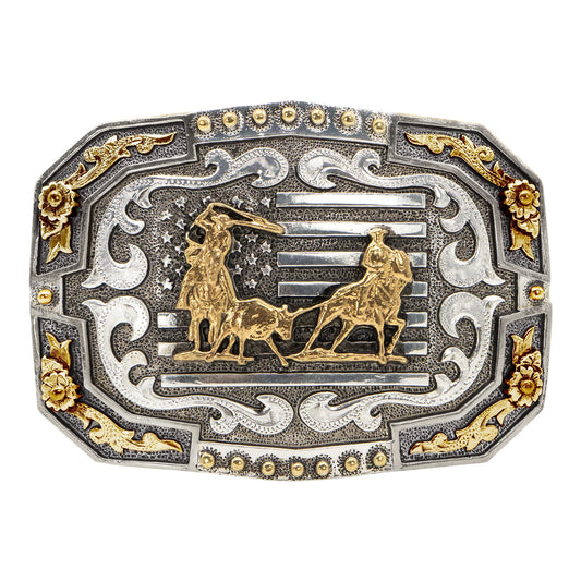 749 AndWest Team Roper Flag Buckle