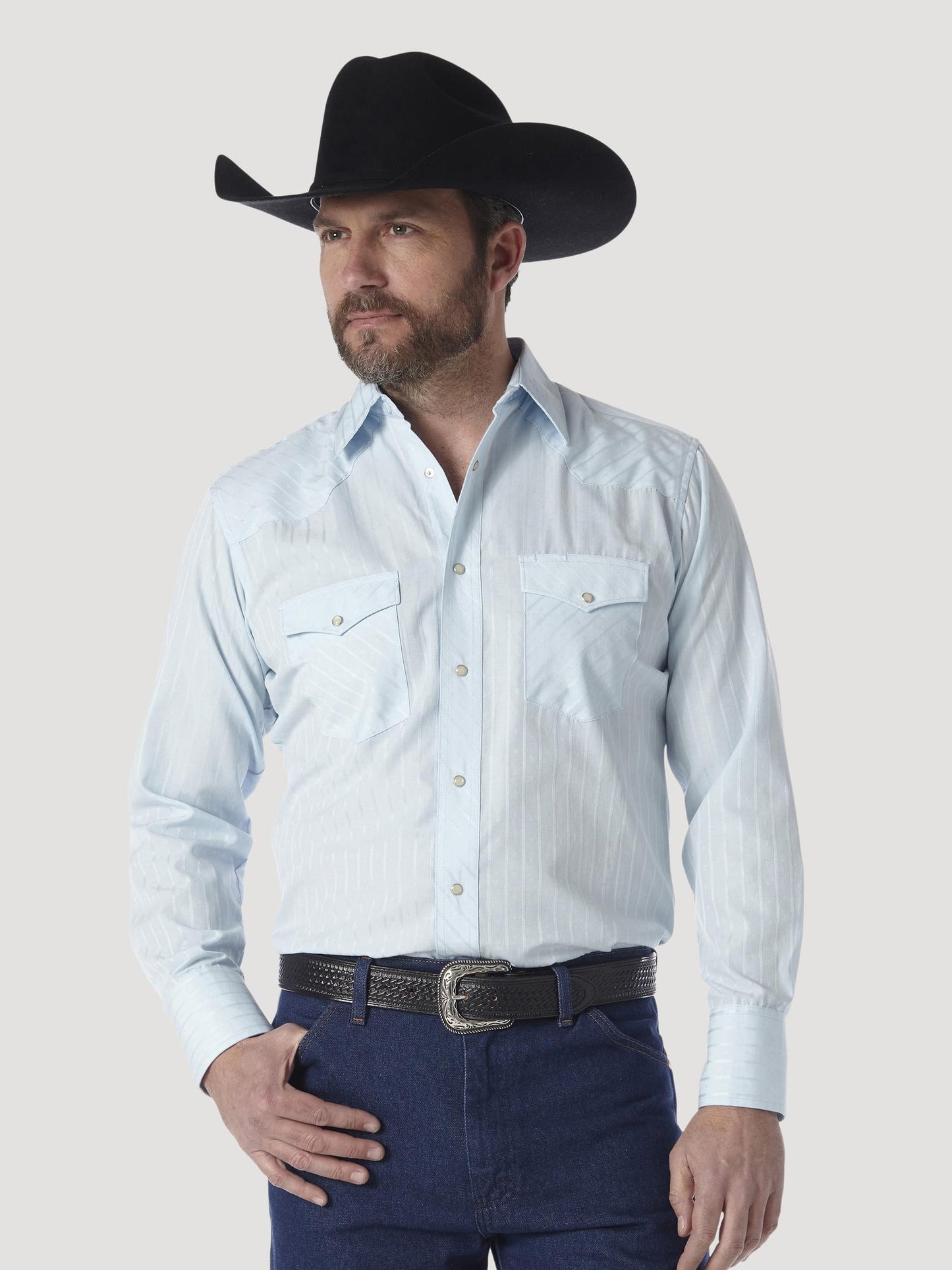 1075222BL Wrangler Men's Snap Down