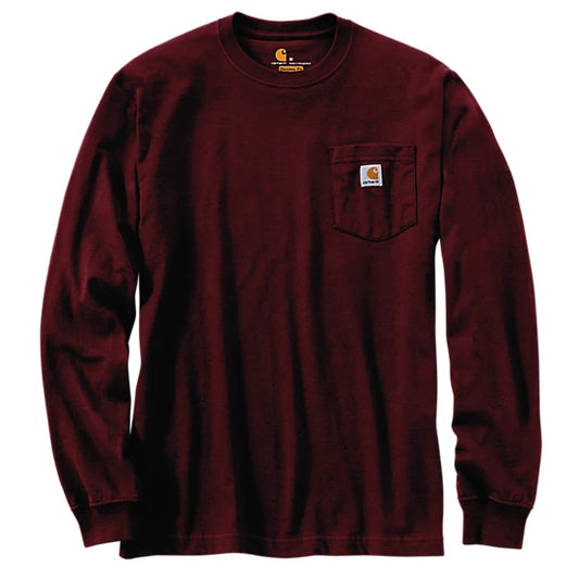 K126 Prt Carhartt Long Sleeve Pocket Henley T-Shirt
