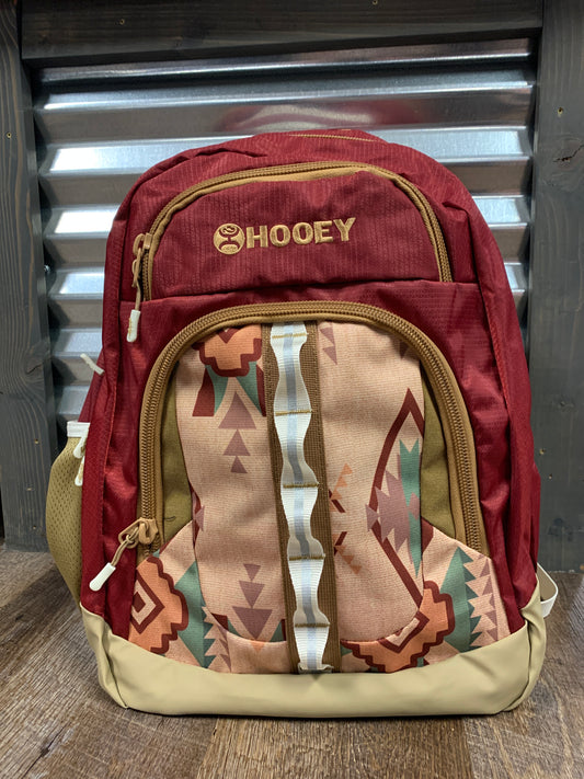 BP074BUTN Ox Burgundy/Tan Aztec Pattern Backpack