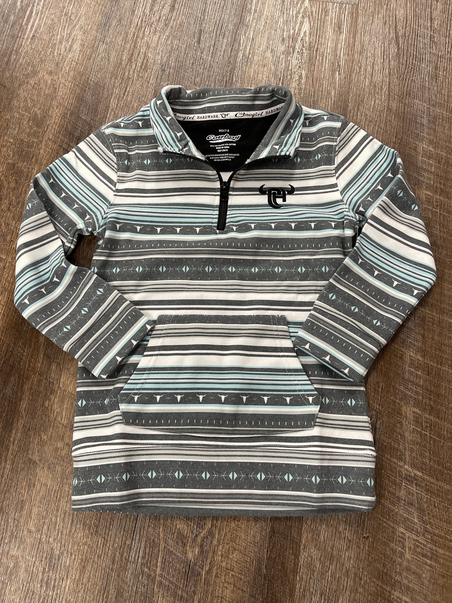 473407-391-K Cowboy Hardware Girl's Fleece Serape 1/4 Zip