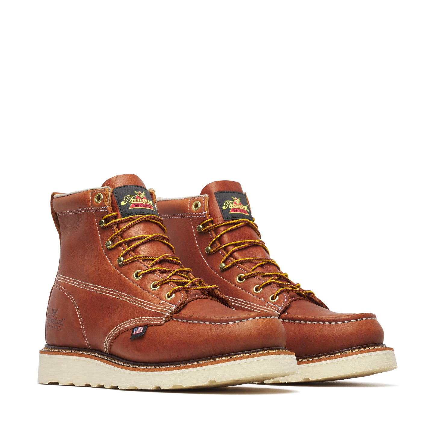 814-4200 Thorogood Men's Boots 6" Moc Toe Wedge Sole - Non Safety Toe